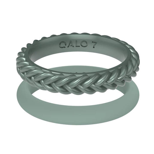 Iceberg Green Braid & Classic 2 Stack Ring