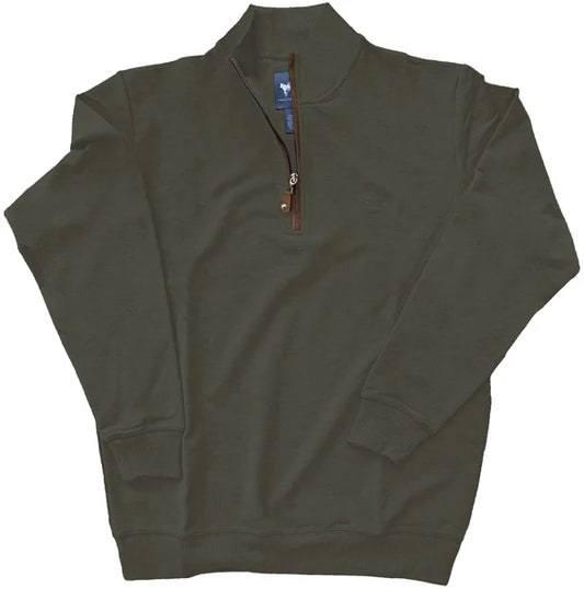 Coastal Cotton Men's Forest Green French Terry Quarter Zip Pullover
