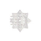 Teleties white glitter snowflake flat hair clip, front view