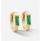 Charlie Paige Emerald Green and Gold Huggie Hoops