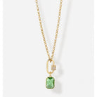Charlie Paige Gold Green Drop Necklace