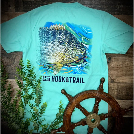 Hook & Trail Men's Bluegill Turquoise Tee