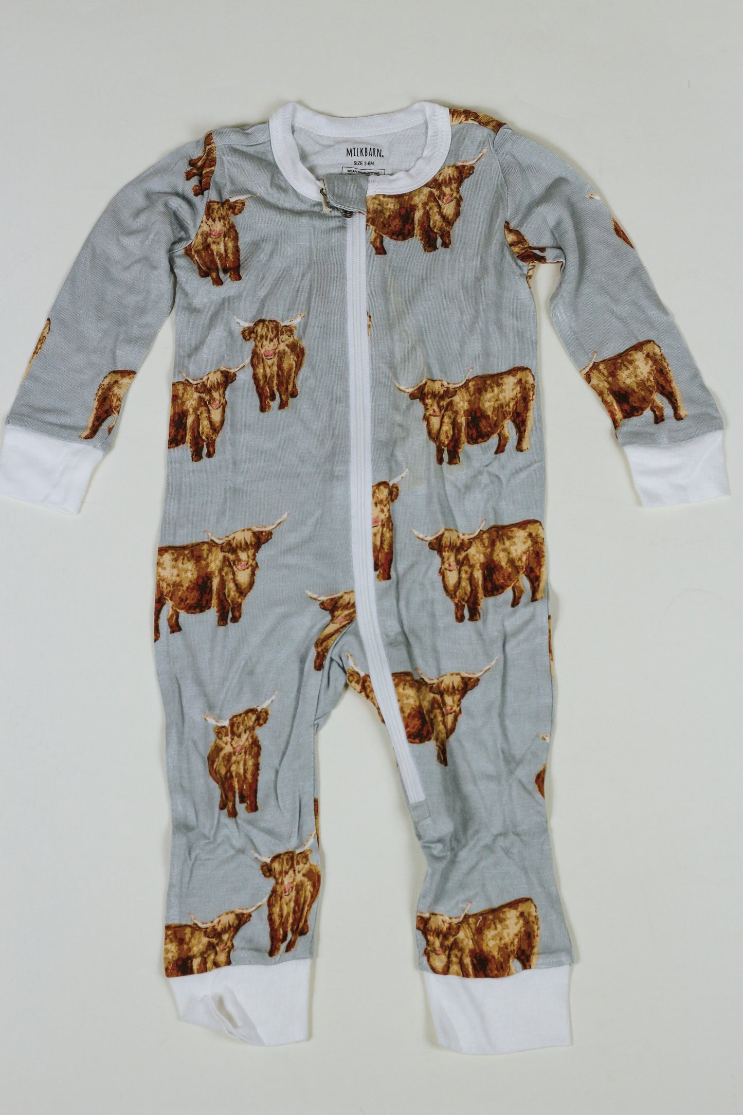 Highland Cow Bamboo Zipper Pajama