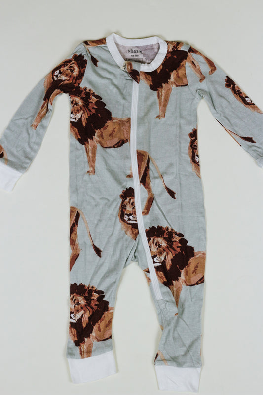 Lion Bamboo Zipper Pajama