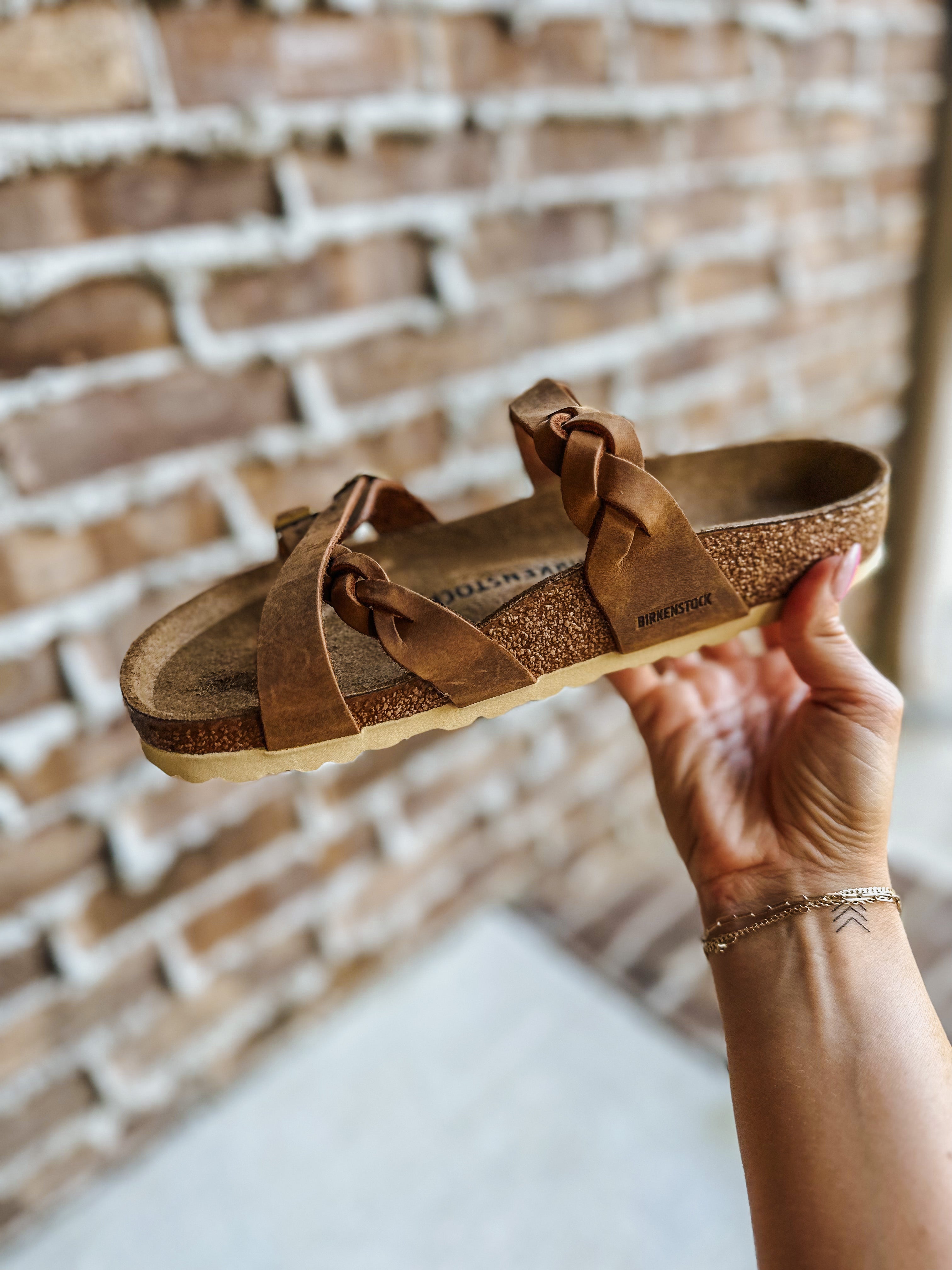 Vintage flower store cognac birkenstock