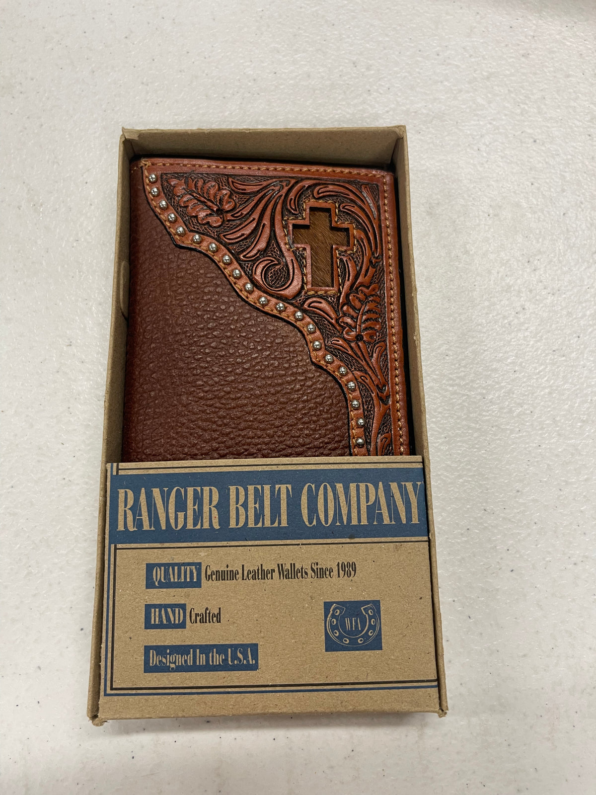 Leather Embroidered Mens Rodeo Wallet