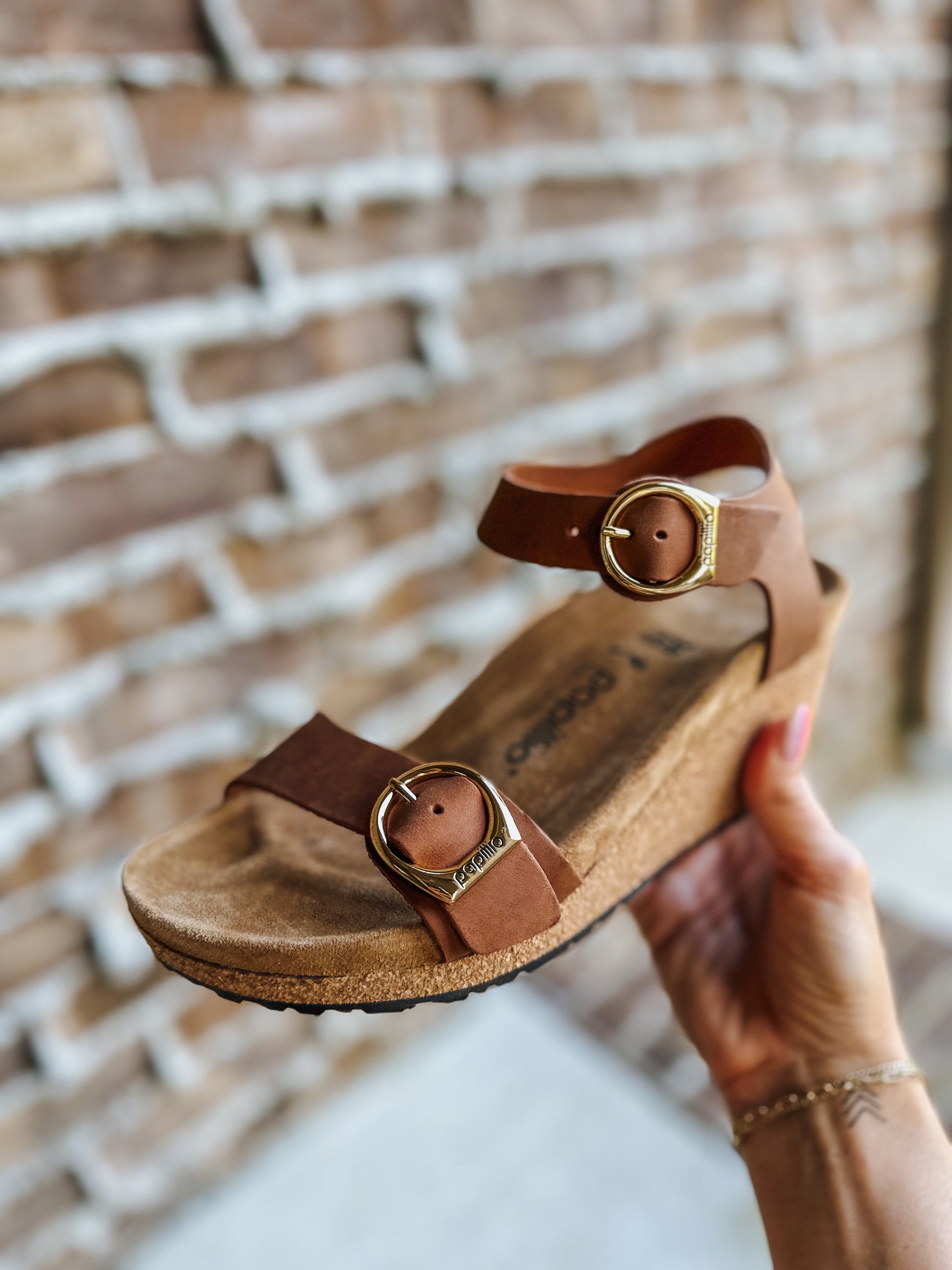 Soley Ring Buckle Cognac Wedge Sandal by Birkenstock – Dales