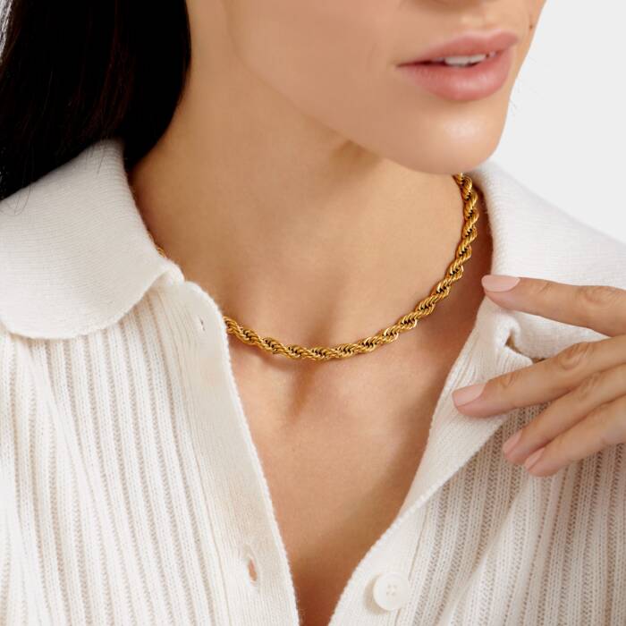 Reine Waterproof Gold Rope Necklace