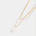 Pearl Lustre Waterproof Gold Lariat Necklace