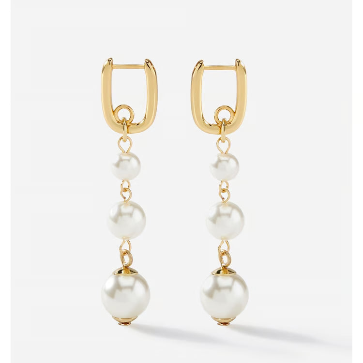 Charlie Paige Gold Pearl Drop Earrings