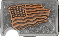 M and F Western Mens Distressed Flag Scrolling 3D Smart Wallet