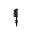 Teleties Mini Boar Brush in tortoise, side view of the bristles and handle
