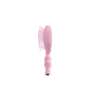 Teleties Mini Detangler Brush in Bubblegum Pink, side view of bristles and handle