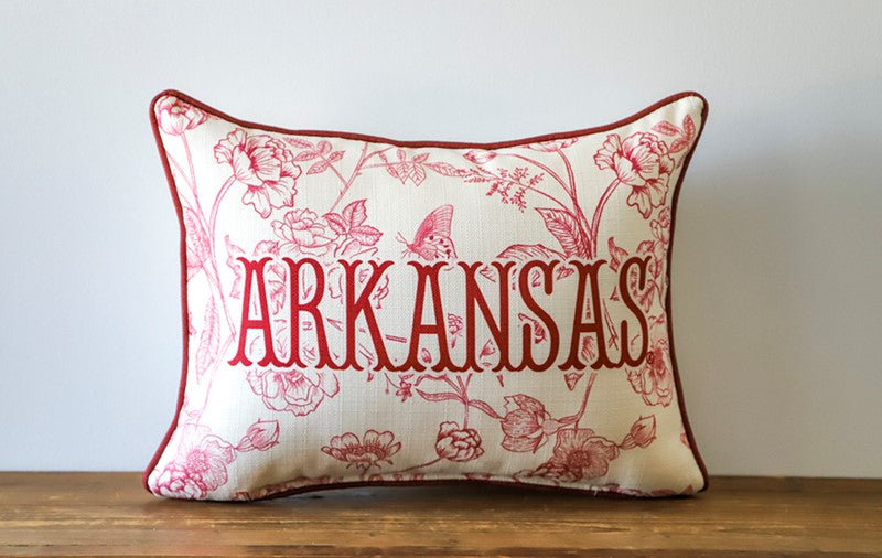 Arkansas Toile Throw Pillow