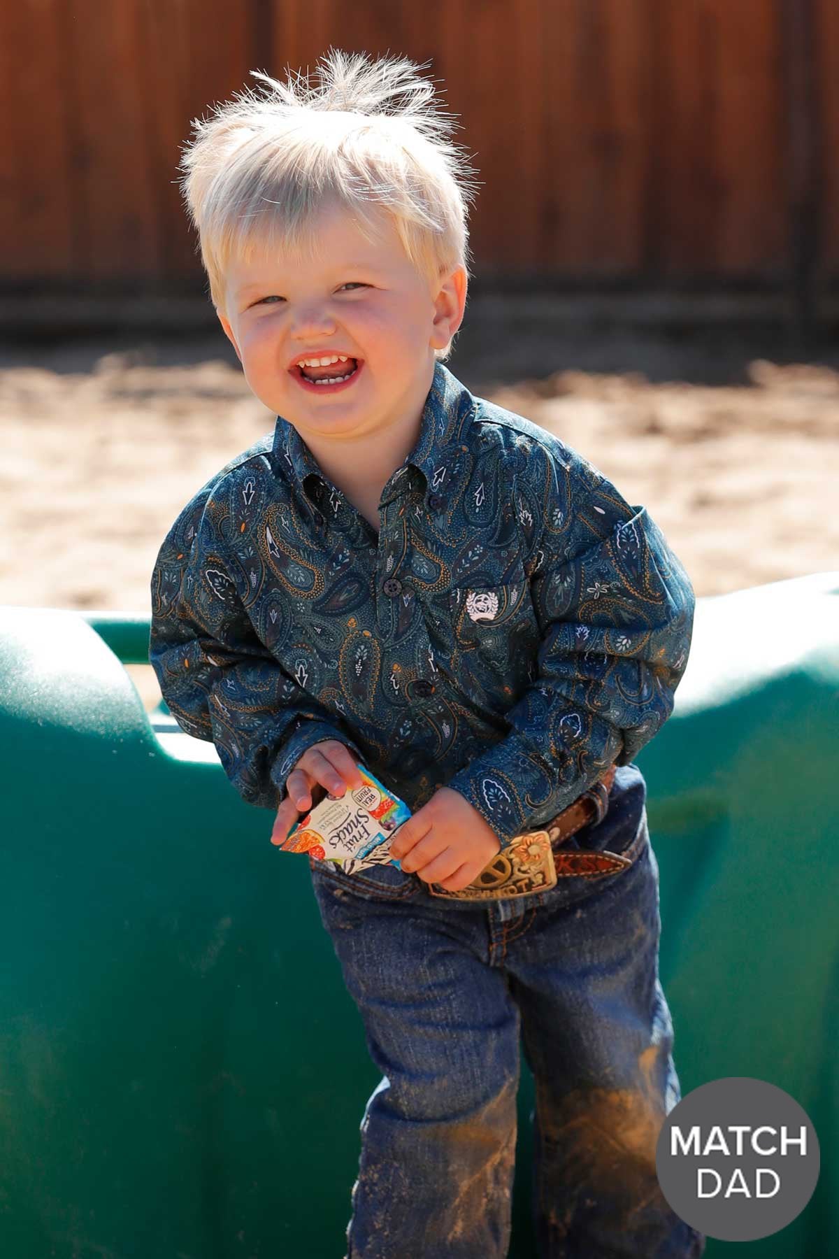 Cinch Boy's Blue Paisley Print Button Down Western Shirt