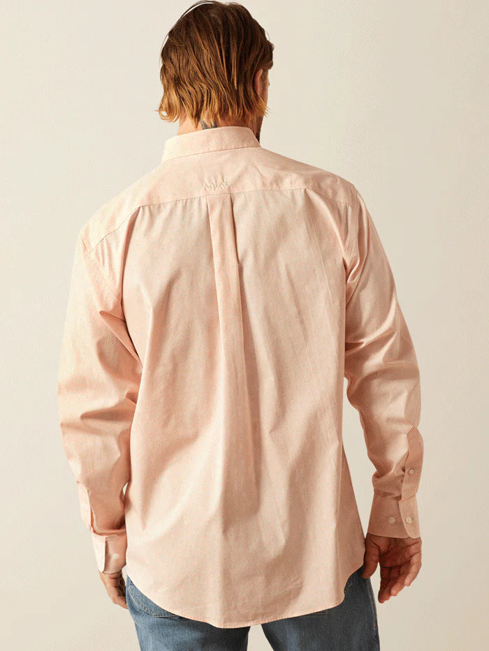 Ariat Mens Wrinkle Free Ashton Classic Fit Pink Shirt