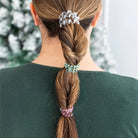 Teleties No Peeking Allowed hair ties worn along a braided ponytail