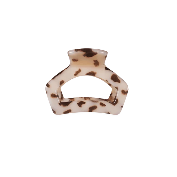 Teleties Open Petite Claw Clip in blonde tortoise, front view