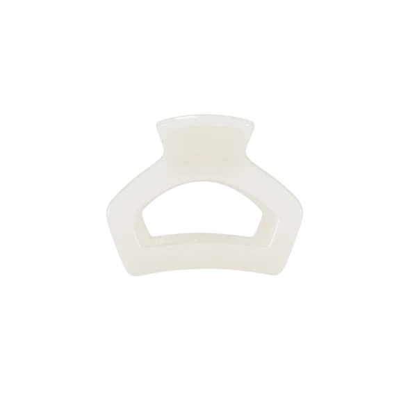 Teleties Open Petite Claw Clip in Coconut White, front view