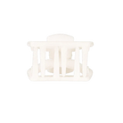 Teleties Open Petite Claw Clip in Coconut White, top view showing the teeth