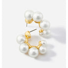 Charlie Paige Oversized Gold Pearl Hoop Earrings