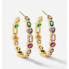 Charlie Paige Crystal Embellished Gold Hoop Earrings