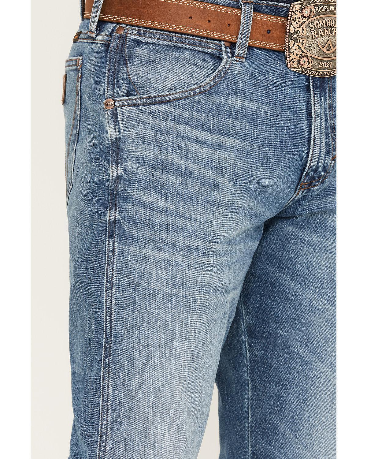 Wrangler Men's Retro 77Mwp Medium Wash Slim Boot Stretch Denim Jeans Light