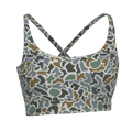 Local Girl sports bra in Bottomland camo print, shown in one of several available colors