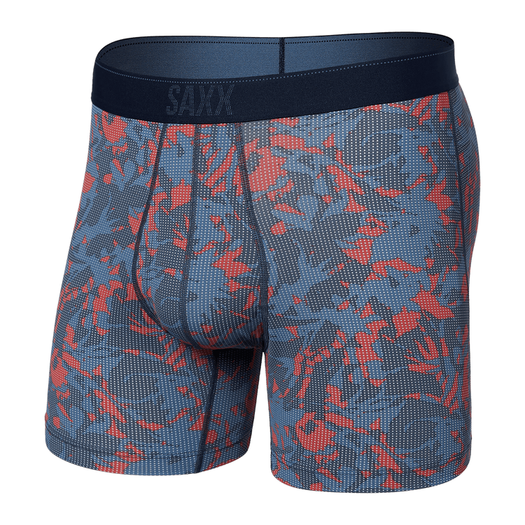 Quest Quick Dry Mesh Boxer Briefs- Batik Camo Blue