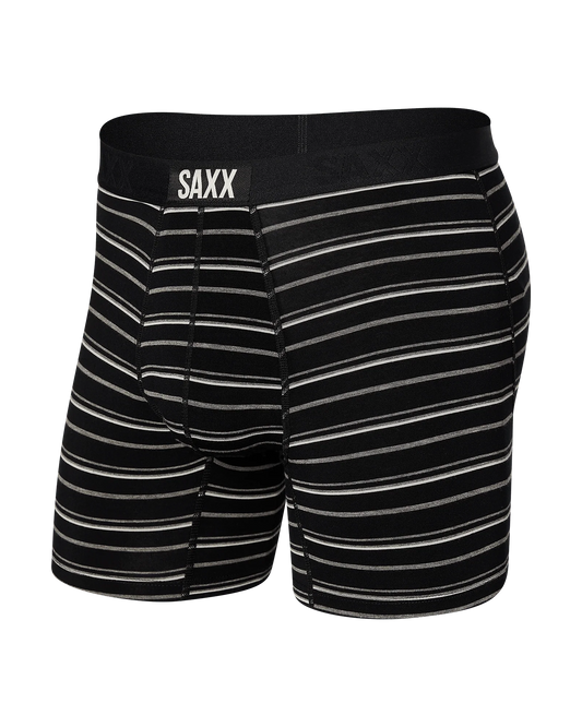 Vibe Super Soft Everyday Black Costal Stripe Boxer Brief