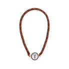 Teleties Spiral Hair Coil Headband in tortoise laid flat with logo charm
