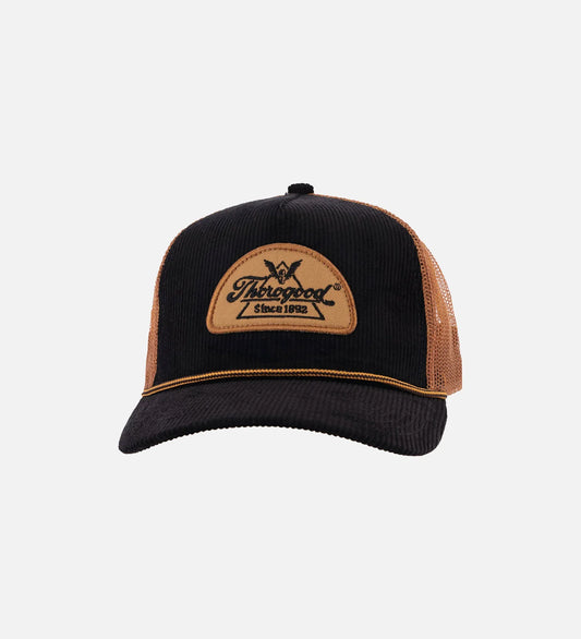 Thorogood Vintage Black & Gold Corduroy Snap Back Hat