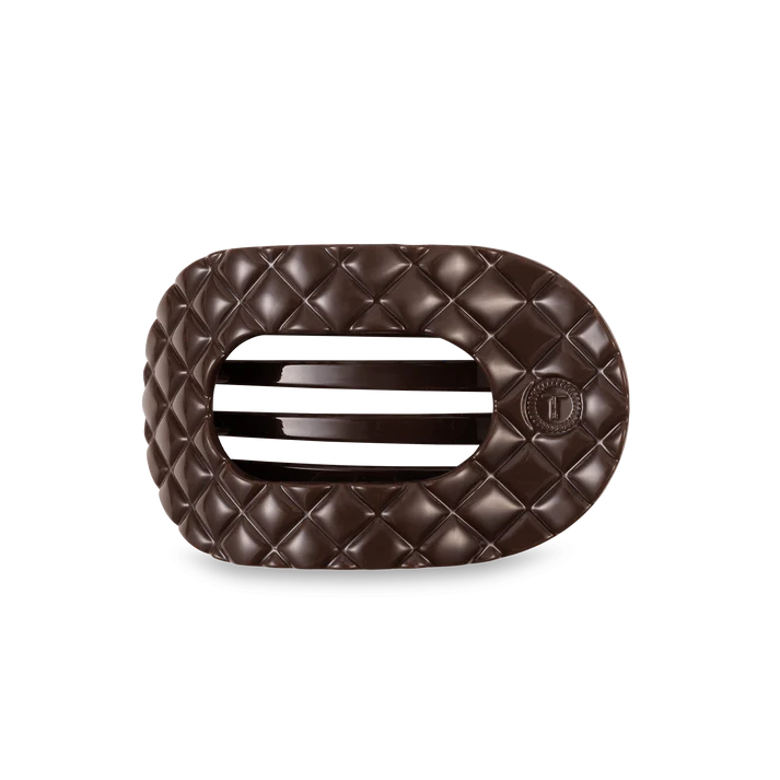Truly Taupe Quilted Medium Flat Round Hair Clip