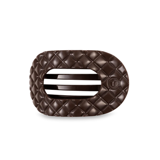 Truly Taupe Quilted Medium Flat Round Hair Clip