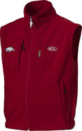 Drake men's Arkansas camp fleece vest, shown in one of two available colors