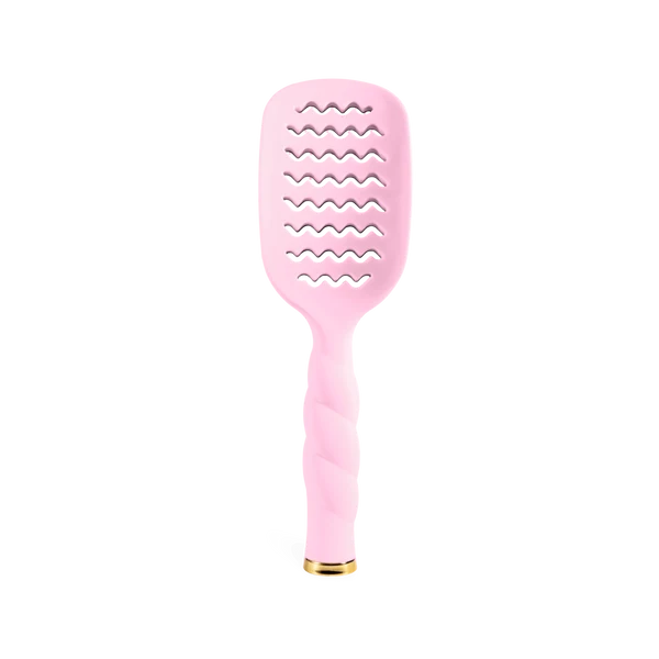 Teleties Vented Brush in Bubblegum Pink, back view showing the wavy vents