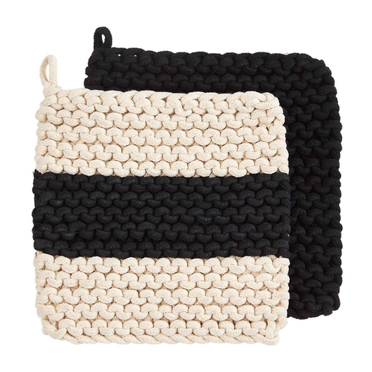 One Stripe Crochet Pot Holder Set