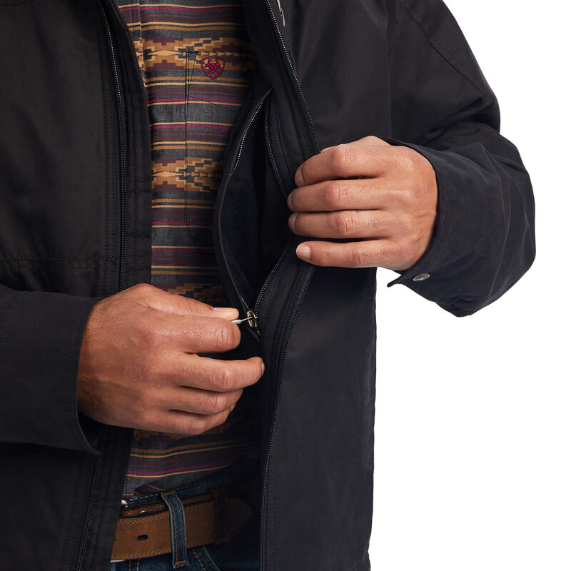Mens Ariat Black Grizzly Canvas Jacket