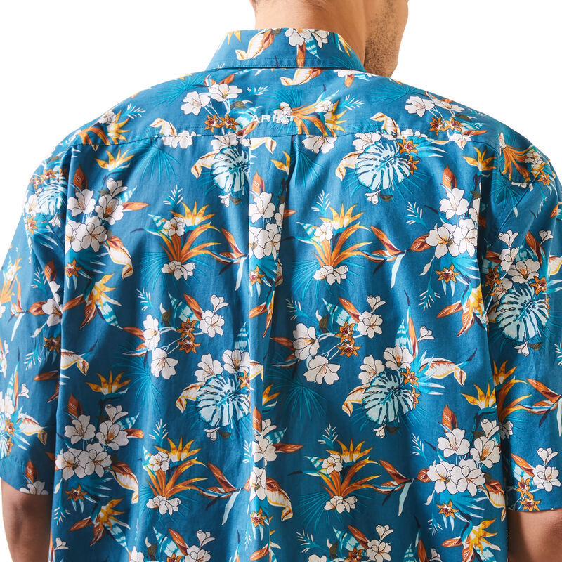 Tropical Blue Mens Ariat Keon Classic Fit Shirt