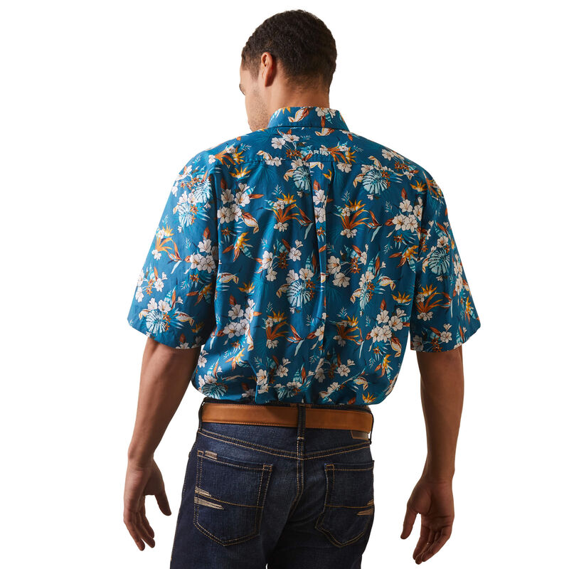 Tropical Blue Mens Ariat Keon Classic Fit Shirt