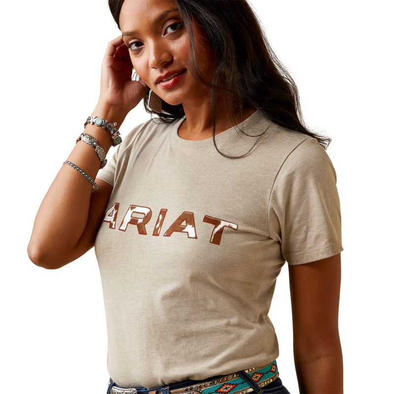Ariat Oatmeal Cowhide Logo T-Shirt