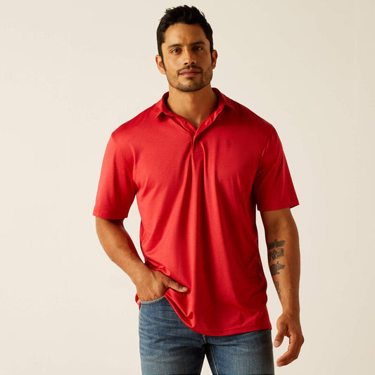 Ariat Men's Charger 2.0 Polo- Haute Red