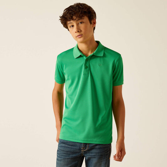Ariat Boy's TEK Polo- Fern Green