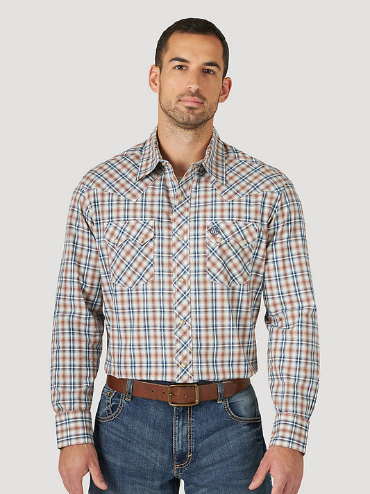 Men's Wrangler Retro® Long Sleeve Sawtooth Snap Pocket Western Shirt in November