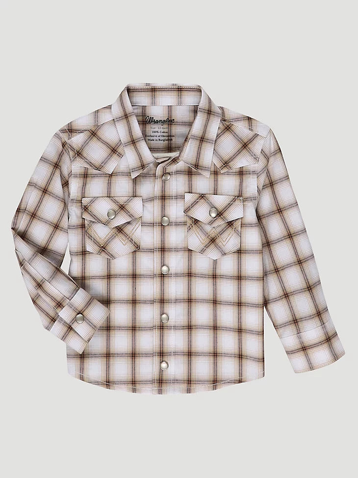 Boys Tawny Brown Plaid Shirt