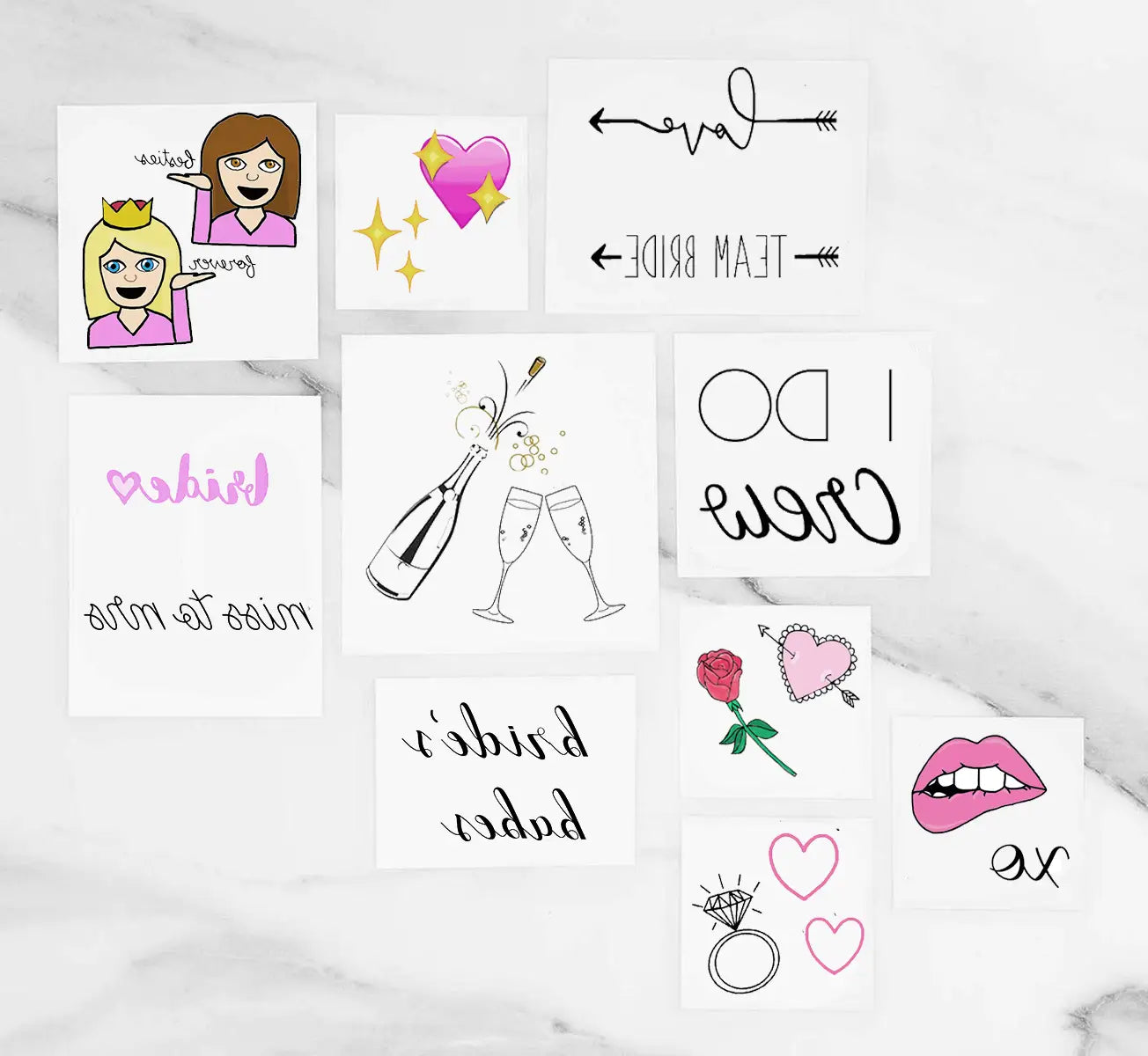 Bride To Be Temporary Tattoo Pack
