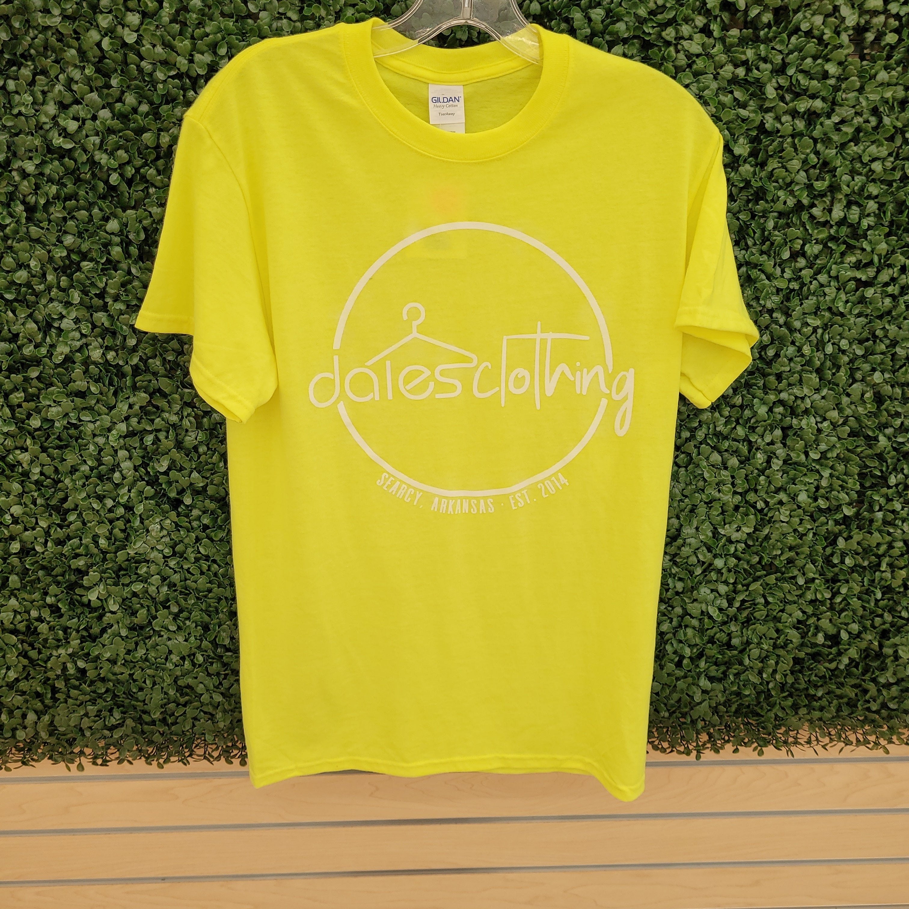 Neon yellow graphic store tee