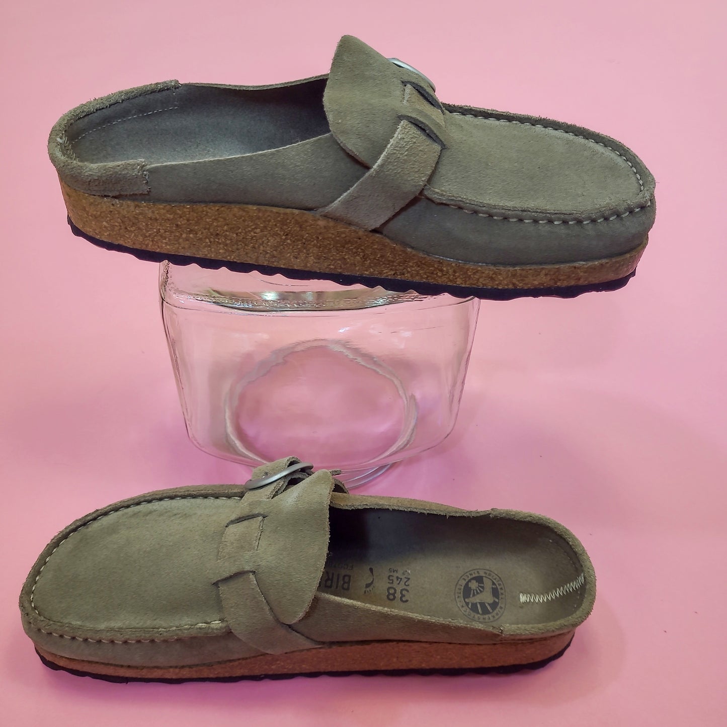 Buckley Grey Taupe Suede Leather Clog