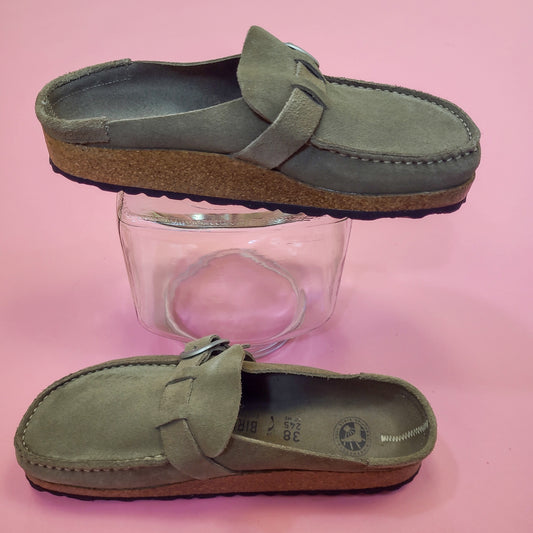 Buckley Grey Taupe Suede Leather Clog