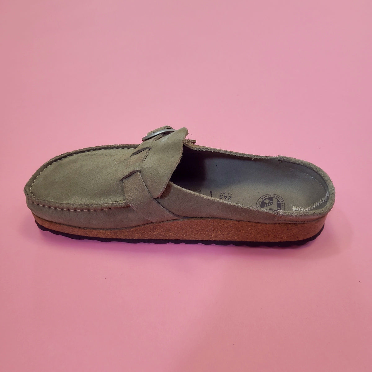 Buckley Grey Taupe Suede Leather Clog